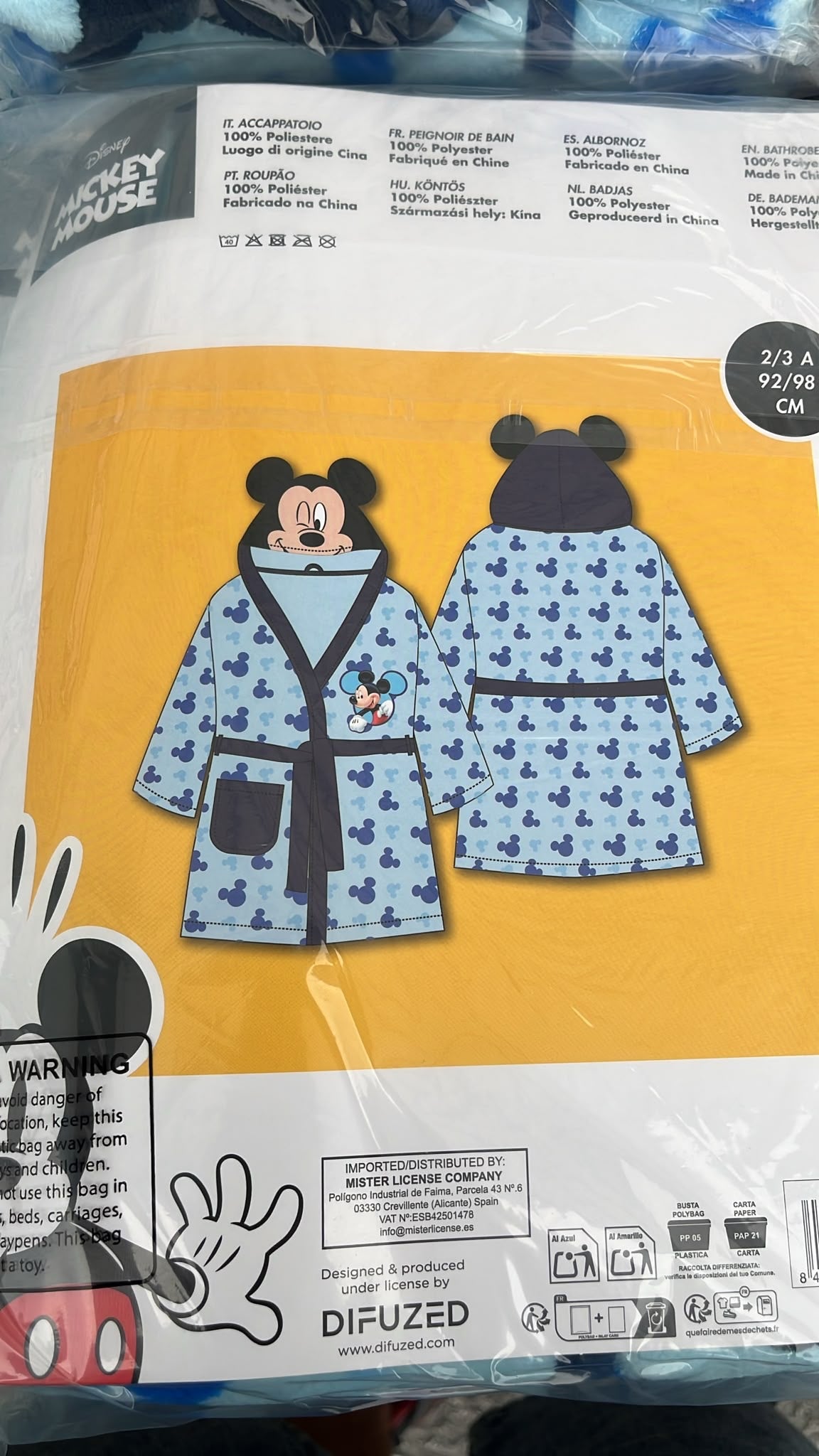 Vestaglia topolino